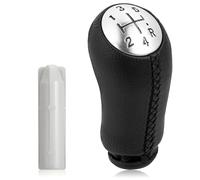 5 Vitesses Pommeau de Levier de Vitesse, Noir Cuir, avec Adaptateur, Levier de Vitesse pour Renault Clio III 2005-09, pour Megane 2 Laguna 2 2003-09, pour Clio 4 2012-19, pour Scénic II 2003-2006