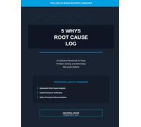 5 Whys Root Cause Log: A Dedicated Workbook for Deep Problem Solving and Eliminating Recurrent Defects