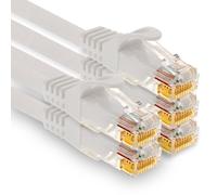5 X 0,25 M Câble Réseau Cat7, Câble Patch Cat.7 Ethernet, Lan & Cat 7 Pour Une Vitesse Internet imale Et Connecte Tous Les Appareils Avec Pr Rj 45 Blanc[SHU08232]