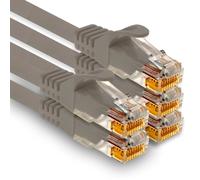5 X 0,5 M Câble Réseau Cat7, Câble Patch Ethernet Cat.7, Lan Et Cat 7 Pour Une Vitesse Internet imale Et Connecte Tous Les Appareils Avec Pr Rj 45 Gris[SHU08244]