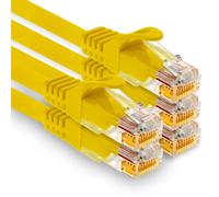 5 X 0,5 M Câble Réseau Cat7, Ethernet Cat.7, Câble Patch Lan Et Cat 7 Pour Une Vitesse Internet Maximale Et Connecte Tous Les Appareils Avec Prise Rj 45 Jaune[Cable05655]