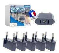 5 x Adaptateur Prise USA vers France - Adaptateur Prise US vers EU - Très Utile pour Voyager - Prises Type A vers Type E/F 2 Broches Européenne pour Voyage - Adaptateur Facile A Transporter (Noir)