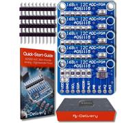 5 x ADC Module compatible avec ADS1115 16bit 4 Canaux compatible avec Arduino et Raspberry Pi incluant un E-Book!