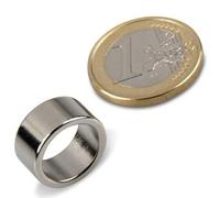 5 x Aimant Anneau magnétique Ø 16/12 x 8 mm Néodyme N42, Níquel - Force d'adhérence: 950 g - 5 pièces - Aimants puissants en Néodyme (NdFeB)