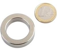 5 x Aimant Anneau magnétique Ø 35/24 x 10 mm Néodyme N44 (NdFeB) Níquel - Force d'adhérence 6,6 kg - 5 pièces - Aimants permanents puissants en Forme d'anneau de Terres Rares