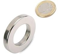 5 x Aimant Anneau magnétique Ø 40/23 x 6 mm Néodyme N42 (NdFeB) Níquel - Force d'adhérence 10 kg - 5 pièces - Aimants permanents puissants en Forme d'anneau de Terres Rares