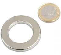 5 x Aimant Anneau magnétique Ø 40/25 x 5 mm Néodyme N42 (NdFeB) Níquel - Force d'adhérence 8 kg - 5 pièces - Aimants permanents puissants en Forme d'anneau de Terres Rares