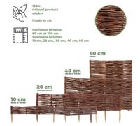 5 x Bordure de parterre en saule BOGATECO | Longueur 60 cm & Hauteur 30 cm | Bordure de pelouse en bois