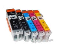 5 x cartouche pour imprimante en lot avec puce pour Canon Pixma IX6850 comme CLI-551.