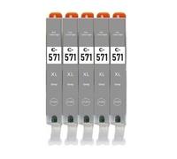 5 x Cartouches Compatibles comme Cli-571 Gris/Grey/Gray dans quantité de Remplissage XL