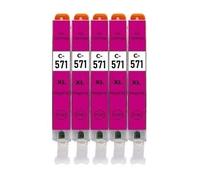 5 x cartouches d'encre - comme Canon CLI 571 Magenta Capacité in XL