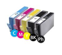 5 x Cartouches d'Encre Remanufactured pack Couleures HP 364 V2 XL HP 364 Y V2 XL pour Imprimante HP Photosmart C309a