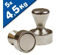 5 x Cône-aimant Ø 12 x 16 mm Néodyme, acier - force 4,5 kg - 5 pièces