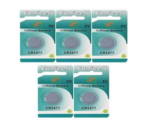 5 x CR2477 Pile Bouton au Lithium 3 v de Marque EUNICELL