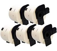 5 x DK11202 (62mm x 100mm) Papier Étiquettes (300 étiquettes par rouleau) compatible pour Brother QL-500 QL-550 QL-570 QL-700 QL-710W QL-720NW QL-800 QL-810W QL-820NWB QL-1050 QL-1100 QL-1110NWB