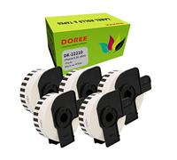 5 x Doree DK-22210 Étiquettes Continues, compatibles avec Brother DK-22210, 29mm x 30,48m, pour imprimantes d’étiquettes Brother P-Touch QL-500,QL-550,QL-700,QL-710W,QL-800,QL-1050,QL-1100