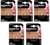5 X Duracell Lithium Pile Bouton Longue Durée 1/3 N CR11108