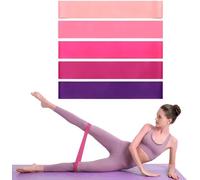 5 X Elastic Bands For Bodybuilding Resistance For Abdo Workout-Suitable For Yoga Pilates With Instruction Manual And Bag (Pink)