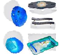 5 X Epoxy Silicone Resin Moulds, Coaster Resin Moulds, Silicone Moulds For Tray, Handle Resin Moulds, Wine Glass Moulding