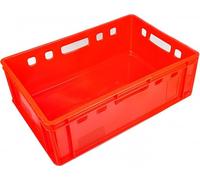 5 x Eurofleischkiste, caisse de transport, caisse de stockage rouge Euro Norm E2 (5xE2 rouge)