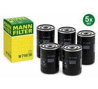 5 x filtre à huile original MANN-FILTER W 719/30 filtre à visser pour VW Audi...
