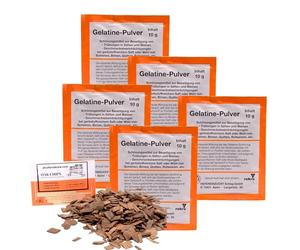 5 x Gélatine 10g - Agent de Gélification, pour la Clarification des vins, jus, Biere, Gélatine en Poudre