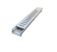 5 x kit de Drainage de caniveau en Plastique Mince avec Grille en Acier galvanisé - Caniveaux de Drainage et caniveau d'évacuation des eaux pluviales à caillebotis/Soakaway