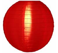 5 x Lampions Rouge de Nylon 35 cm - Lot de 5 - Lanternes Boules Japonaises Chinoises pour Extérieur Jardin Garden-Party - Résistant aux Intempéries Étanche - Compatible avec Lampe LED