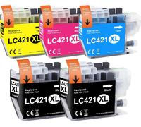 5 x LC421 421XL Ink Cartridges Compatible with LC421 LC421XL VAL Multipack for DCP-J1050DW MFC-J1010DW DCP-J1140DW DCP-J1800DW (2 x Black,1 x Cyan,Magenta,Yellow)