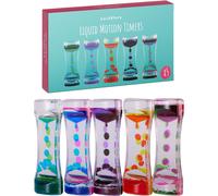 5 x Liquid Hourglass Water Timer for Children (14 cm,5 Colours)-Sensory Toys,Fidget Toys,ASD,ADHD-Calming,Soothing & Relaxing