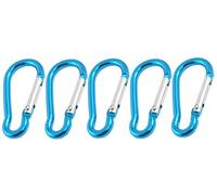 5 x Mini Mousqueton en Alliage d'aluminium Bleu Portable de randonnée de Camp Convenient Handled