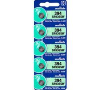 5 X MURATA 394 SR45 AG9 SR936SW Argent Oxyde 0% Mercure Montre Batterie [1 Bande of 5 Piles ]