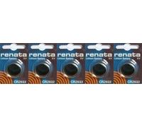 5 x Renata CR2032 Button Cell / Coin Batteries by Renata