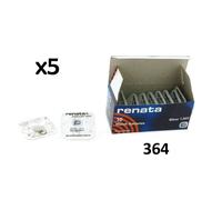 5 x Renata Pile de Montre 0% Mercure Oxyde d’Argent, 364 (SR621SW)