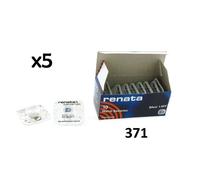 5 x Renata Pile de Montre 0% Mercure Oxyde d’Argent, 371 (SR920SW)