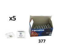 5 x Renata Pile de Montre 0% Mercure Oxyde d’Argent, 377 (SR626SW )