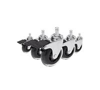5x ROLO SKATE CT 11mm/75mm avec frein d'arrêt | Sols durs - Roulettes Argent/Transparent