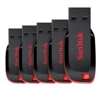 5 x SanDisk Cruzer Blade 16 Go Clé USB (paquet de cinq)