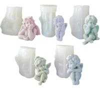 5 X Silicone Candle Moulds,3d Angel Candle Moulds,3d Angel Diy Epoxy Resin Moulds,Angel Candle Mould,Angel Baby Mould