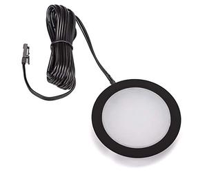 5 x SO-TECH® Spot encastré LED GIULIA 12V 3W blanc chaud - 2700K / 65 x 12 mm/Boîtier noir Spot encastrable pour meuble