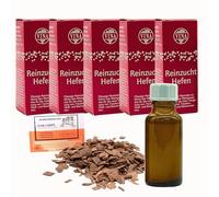 5 x Steinberg Levure de Vin 19ml pour 50L + Copeaux de Chêne, Vina Levure de Vin Liquide