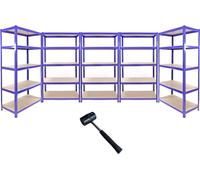 5 x T-Rax Rayonnage de stockage Rayonnage de garage Rayonnage en acier Rayonnage industriel Rayonnage d'atelier Rayonnage