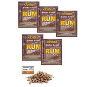 5 x Turbo Levure - Alcotec Rum 73g, Fermentation rapide, Distillation, Levure Rapide, Gnôle Alcool