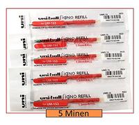 5 x Uni-Ball refillminen umr de 10 pour stylo gel Gel Impact/Broad UM 153S UM153S-pour 153 C Rouge