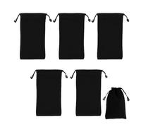 5 x Velours Avec Cordon Pochettes De Serrage,Velvet Drawstring Pouches, Black Jewellery Pouch, Pochette Velours Nere 10 X 20 Cm per Pochette Bijoux, Dolci, Mini Sachet Cadeau, Bomboniere
