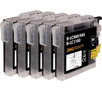 5 XL Cartouches Compatible avec Brother LC1100 LC1100bk Noir pour DCP-145c DCP-195c DCP-165c MFC-250c MFC-490cw MFC-5490cn MFC-5890cn MFC-6490cw MFC-255cw MFC-290c MFC-295cn MFC-297c