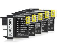 5 XL Cartouches Compatible avec Brother LC1100 LC1100bk Noir pour DCP-145c DCP-195c DCP-165c MFC-250c MFC-490cw MFC-5490cn MFC-5890cn MFC-6490cw MFC-255cw MFC-290c MFC-295cn MFC-297c