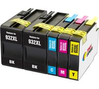 5 XL Cartouches d'encre compatibles avec HP 932 932XL 933 933XL pour Imprimantes HP Officejet 6100 6600 6700 7110 7510 7600 7610 7612 7620 - Grande Capacité