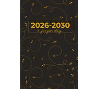 5 Year Diary 2026-2030 A5 | Cute Little Bumble Bees Buzzing on Black Hardback: Month to View Planner with UK Holidays, Vision Board, Moon Phases, ... Contacts, Passwords (Five Years)