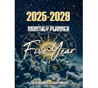 5 Year Monthly Planner 2025-2029: Five Year 60 Months Calendar from January 2025 to December 2029 Agenda Schedule Organizer with holidays and Moon Phases Astrology Design